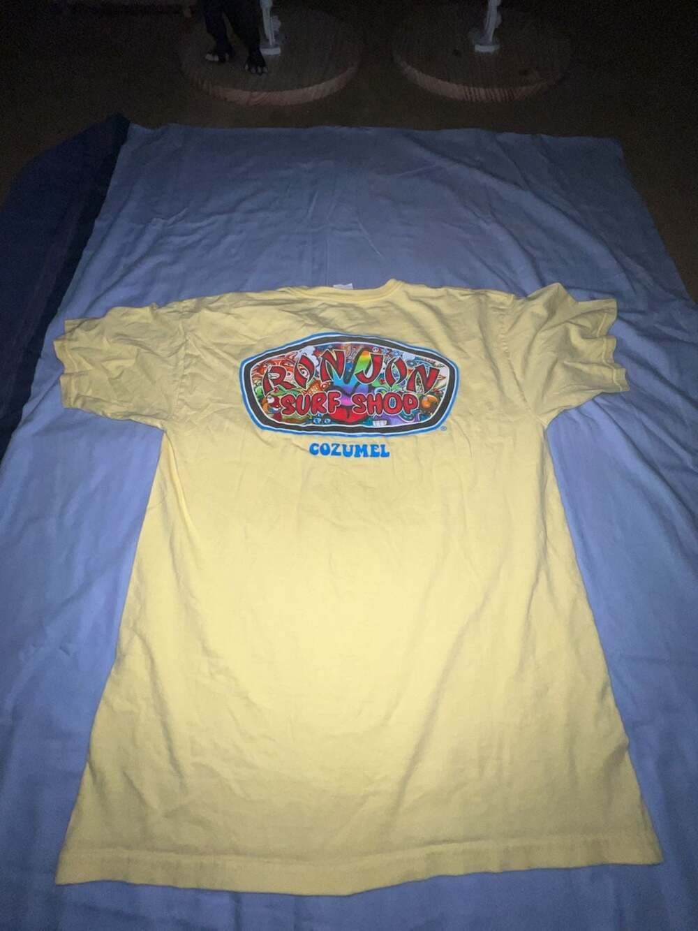 Vintage Ron Jon Surf Shop Cozumel Graphic T-Shirt Yellowlarge